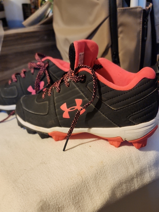 Under Armour Other - Under Armour Kids Black Sneakers with Pink Accents